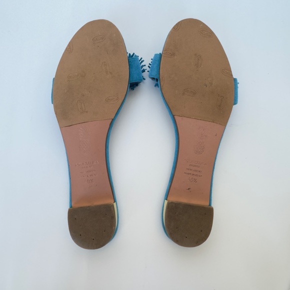 Aquazzura Blue Suede “Wild Thing” Flat Sandals, IT 40.5, Excellent Condition. - Picture 12 of 14